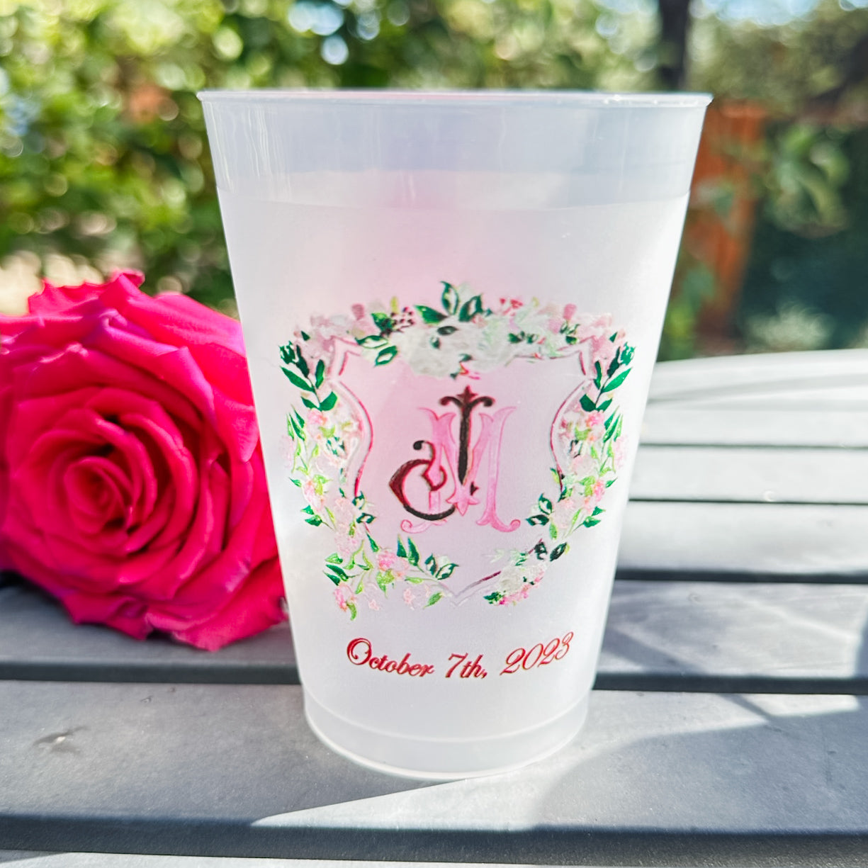Personalized Red Party Cup, Plastic Double Walled Cup, Party Favors,  Wedding Cups, Stadium Cups, Wine Glass, Vino, Gift, Custom Design 