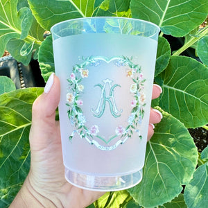 Full Color Floral Monogrammed Shatterproof Cups