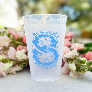 Colorful Vine Initial Shatterproof Cups