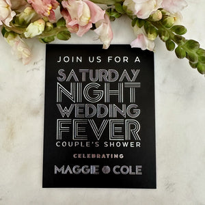 Saturday Night Fever Foil Wedding Shower Invites