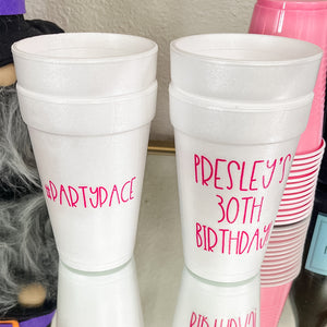 30th Birthday Styrofoam Cups
