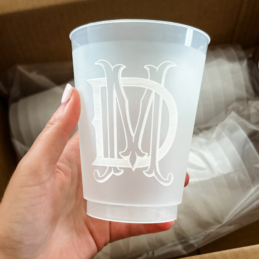 Personalized wedding cups, personalized wedding favors for guests in bulk,  monogram wedding cups with names and date, personalized stadium cups