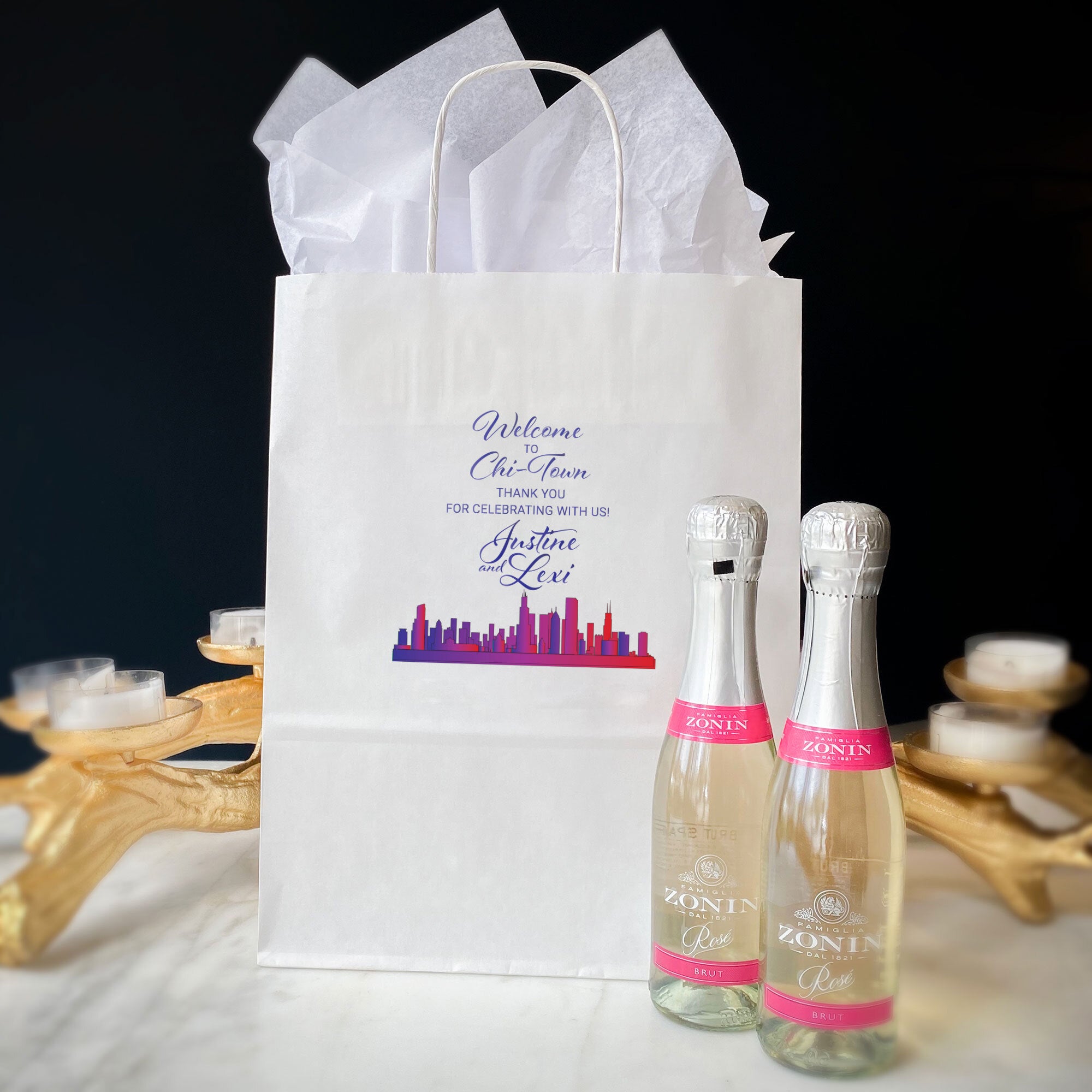 Personalized Skyline Wedding Welcome Bags, Wedding Favors Bags, Hotel  Wedding Welcome Bags, Welcome Bags for Wedding Guests, Kraft State Bag 