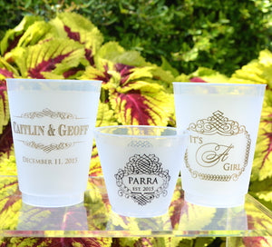 Personalized Frost Flex Cups with Ornate Border