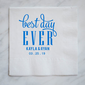 Personalized Best Day Ever Party Napkins - Set of 100