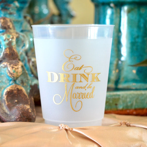 Eat Drink & Be Married Disposable Cups - Party Supplies - 50