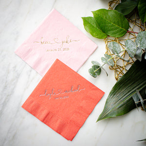 Personalized Names and Heart Napkins