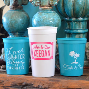 Personalized Heart Arrow Stadium Party Cups