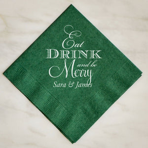 Eat Drink and Be Merry Napkins - Set of 100