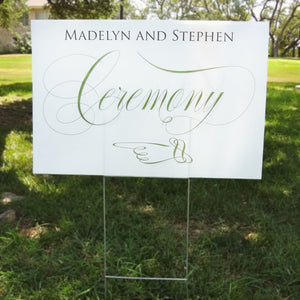 Custom Ceremony Direction Sign