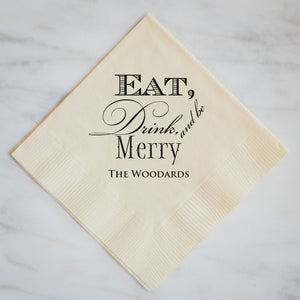 Eat Drink Be Merry Holiday Napkins - Set of 100