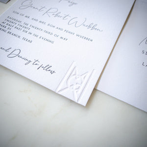 Contemporary Wedding Double Letterpress Invitations