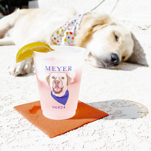 Full Color Watercolor Dog Shatterproof Cups