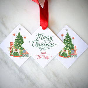 Custom Merry Christmas Full Color Gift Bag Tags