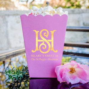 Custom Large Initial Party Popcorn Boxes