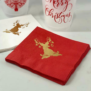 Personalized Christmas Deer Napkins