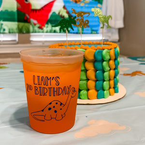 Dinosaur Second Birthday Color Changing Cups