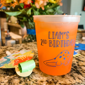 Dinosaur Second Birthday Color Changing Cups