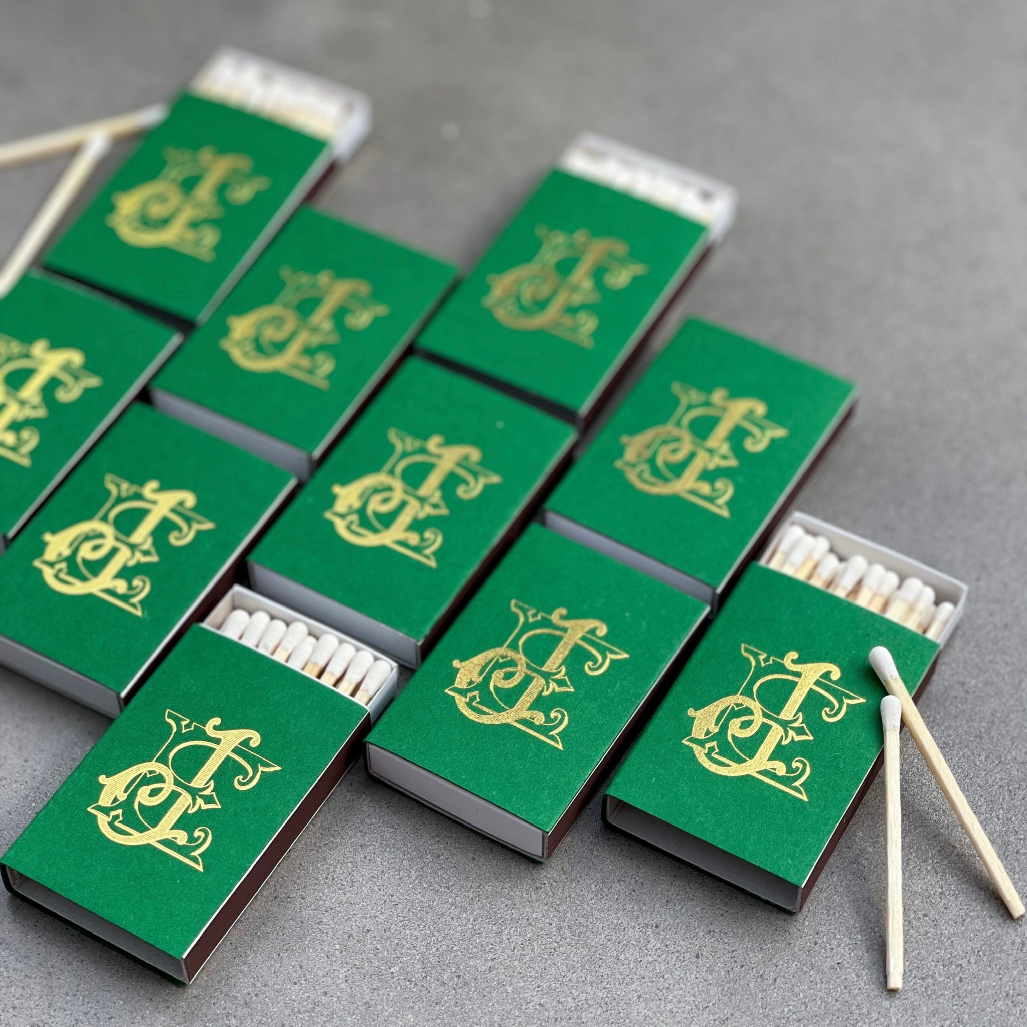 Foil Monogrammed Wedding Matchbox Favors - GB Design House