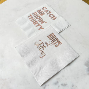 Custom "Boots and Bling" Birthday Party Napkins