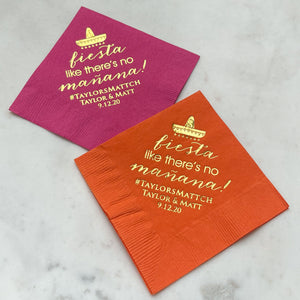 Personalized Fiesta Like There's No Manana Foil Party Napkins