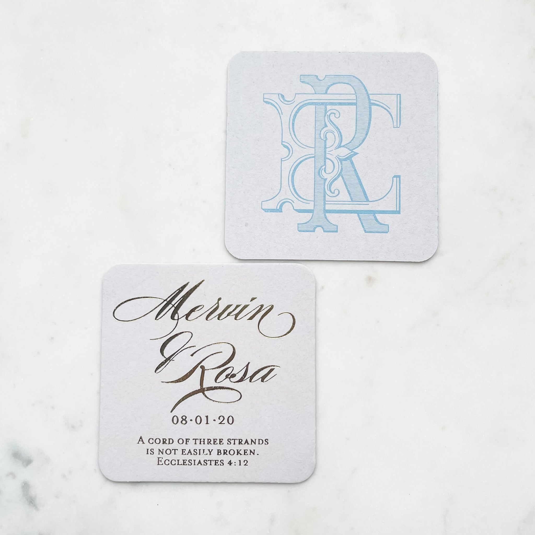 Script Names Wedding Coasters - GB Design House