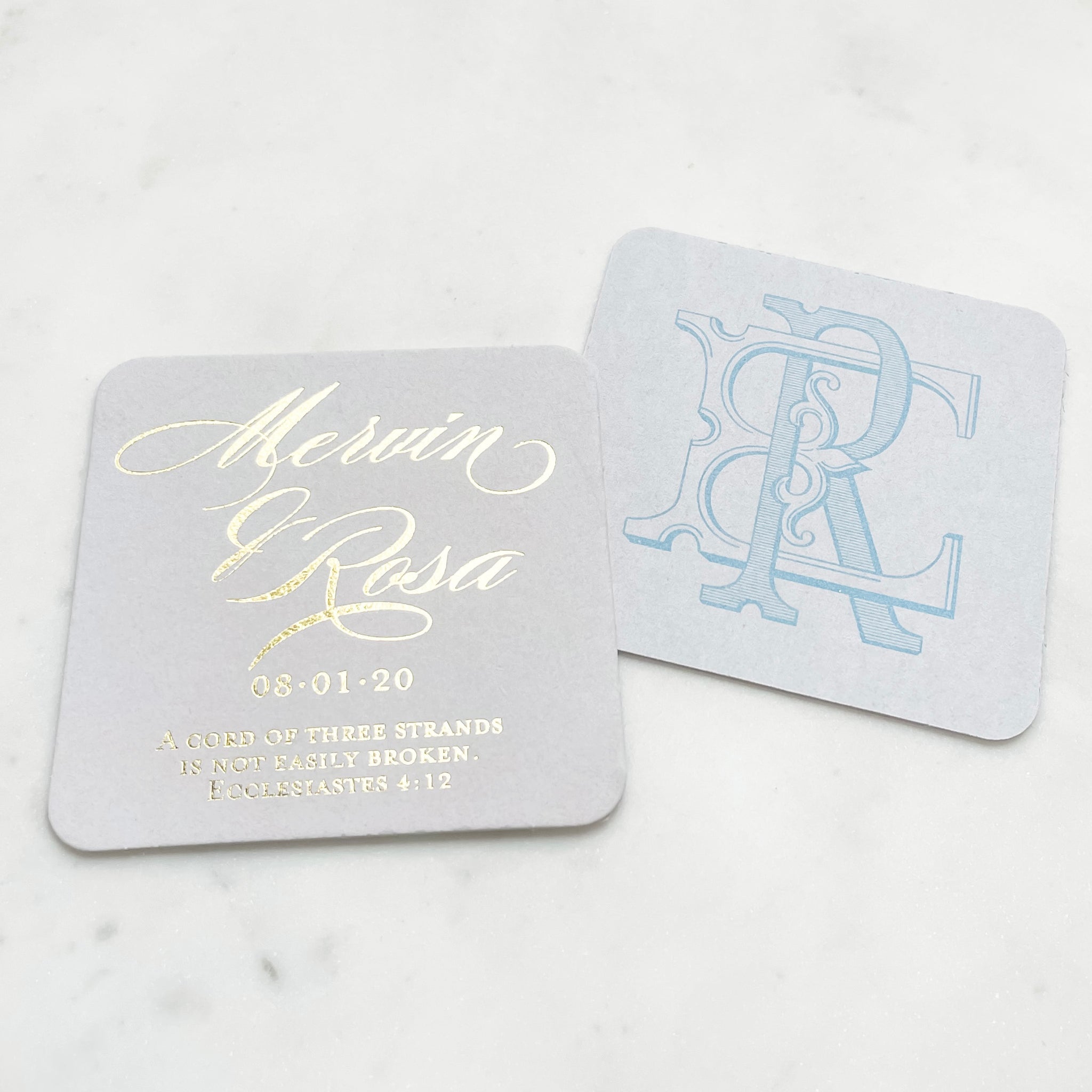 Script Names Wedding Coasters - GB Design House