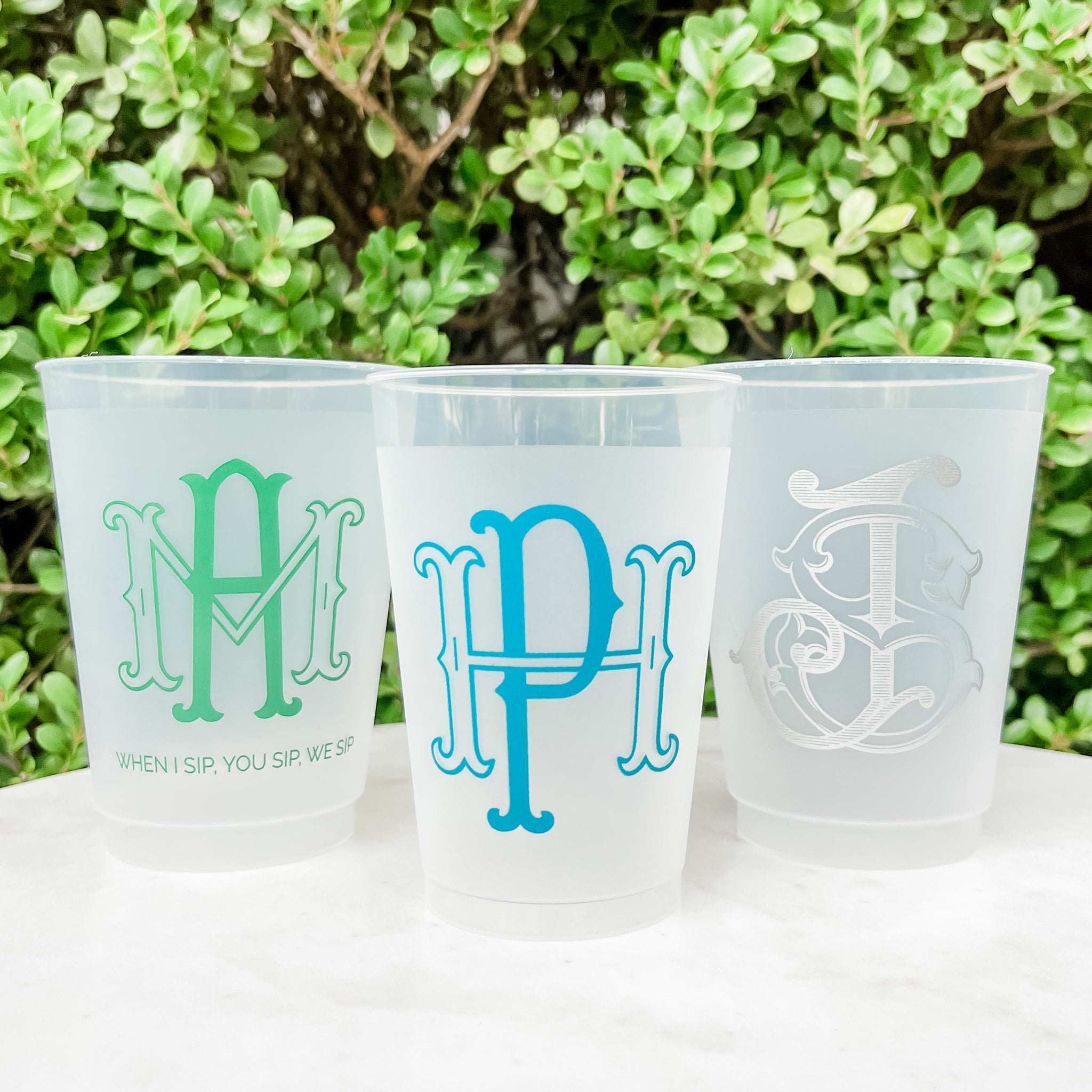 Classy Last Name Wedding Cups, Custom Shatterproof Plastic Cup