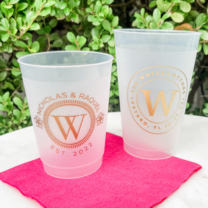 Circle Monogrammed Shatterproof Party Cups