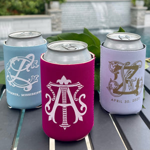 Colorful Monogrammed Event Can Coolers
