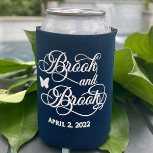 Custom Navy Can Coolers