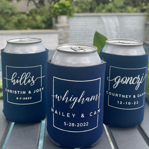 Custom Navy Can Coolers