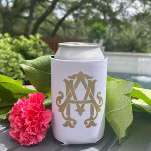 Monogrammed White Can Coolers