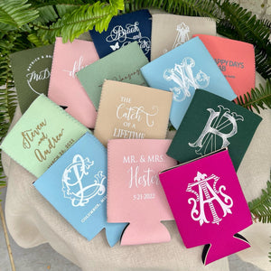 Colorful Monogrammed Event Can Coolers