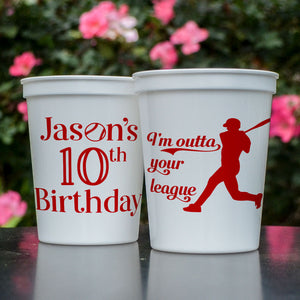 Baseball Themed Birthday Stadium Cups