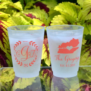 Personalized Frost Flex Cups with Ornate Border