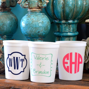 Monogrammed Stadium Party Cups