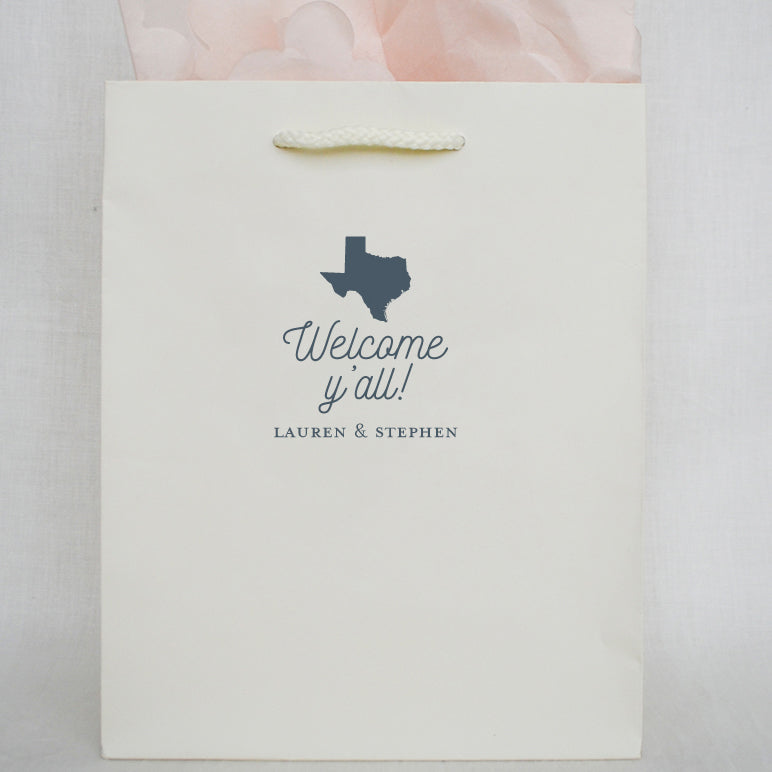 Texas Wedding Welcome Bag Tags, Map Gift Tags
