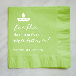 Custom Mexican Fiesta Party Napkins - Set of 100