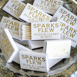 "Sparks Flew" Custom Wedding Sparkler Matches