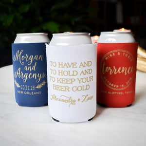 Custom Monogrammed Party Can Cooler Favors