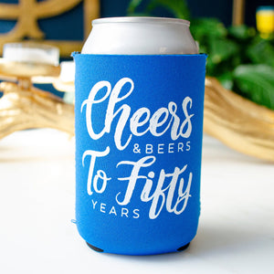 Custom 50th Birthday Can Cooler Party Favors