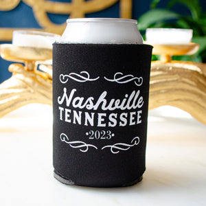 Custom Whiskey Themed Birthday Can Coolers