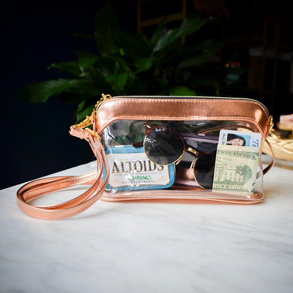 ROX Crossbody Clear Bag, Stadium Approved Bag Upcycled LV – The Emerald Fox  Boutique