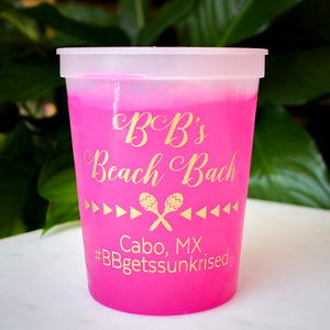 Fiesta Beach Bach Party Color Changing Cups