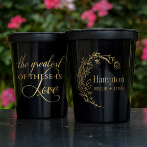 Custom "The Greatest Of These Is Love" Stadium Cups