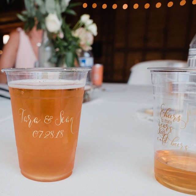 Custom Soft Plastic Wedding Cups - GB Design House
