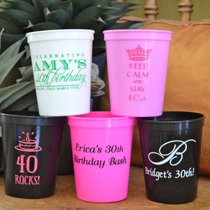 Personalized Birthday Plastic Stadium Cups