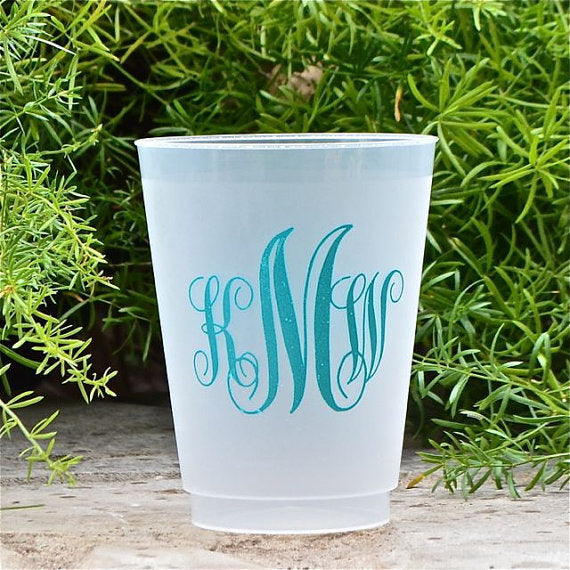 Scripted Cups Script Monogram Custom Frost Flex Cups - GB Design House
