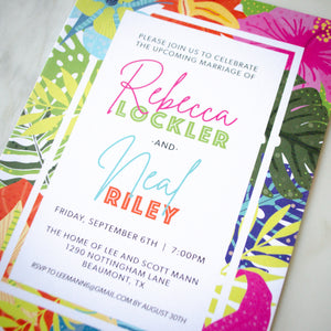Full Color Tropical Wedding Invitations